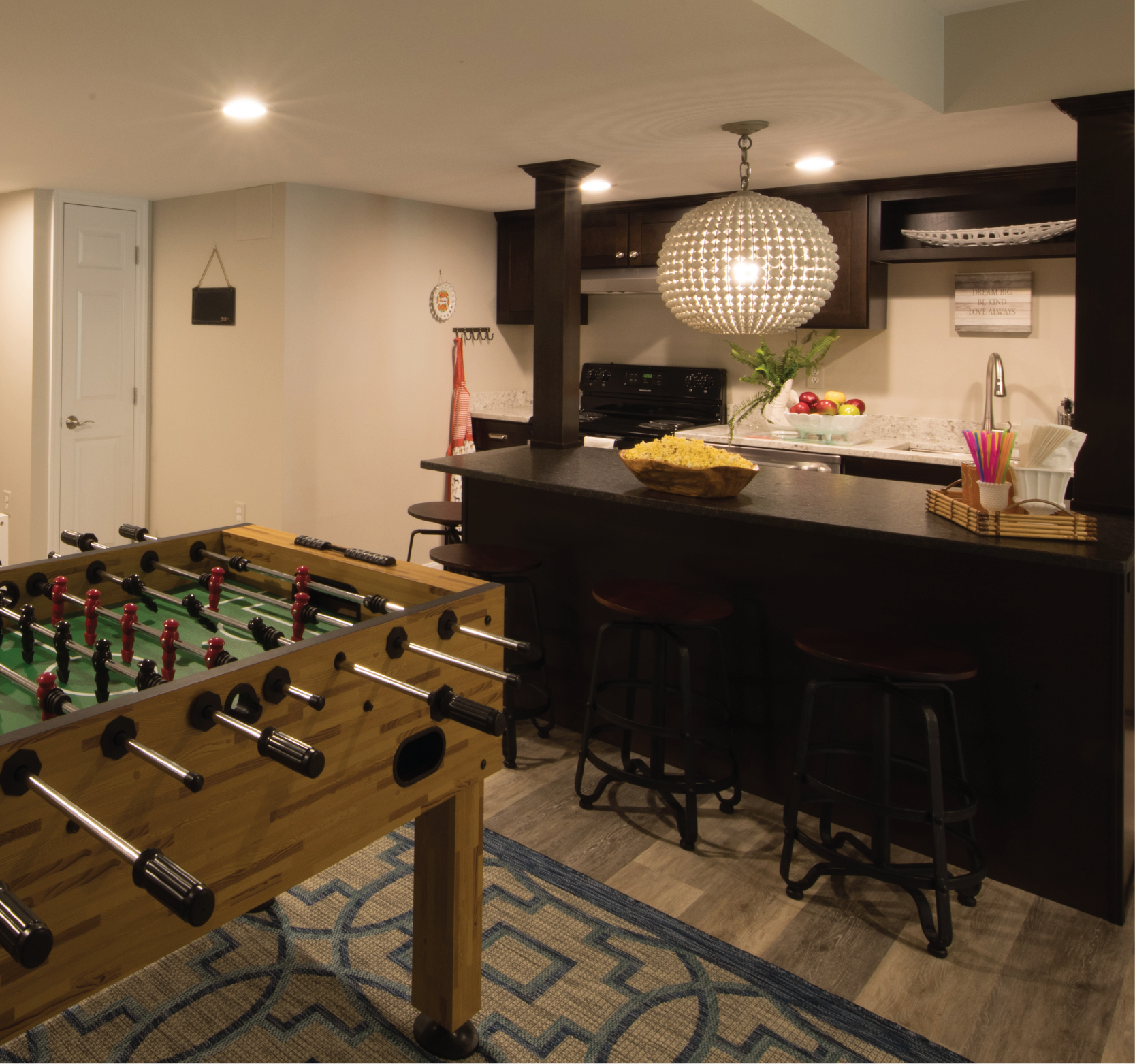 Modern Basement multi-generational living space
