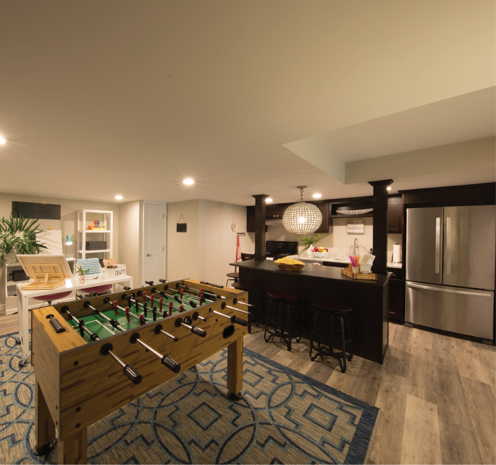 Modern Basement multi-generational living space